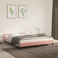 Lova lovos rėmas su galvūgaliu be čiužinio rožinis 180x200cm aksomas