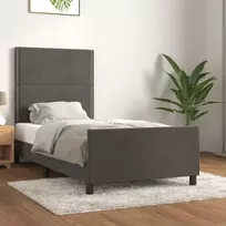 Lova Lovos rėmas be čiužinio, tamsiai pilkas, 90x200cm, aksomas