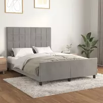 Lova Lovos rėmas be čiužinio, šviesiai pilkas, 140x190cm, aksomas