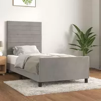 Lova Lovos rėmas be čiužinio, šviesiai pilkas, 100x200cm, aksomas