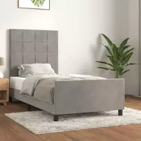 Lovos rėmas be čiužinio, šviesiai pilkas, 80x200cm, aksomas