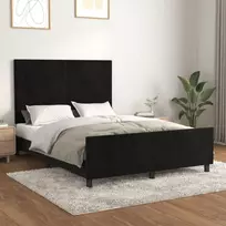 Lova Lovos rėmas be čiužinio, juodos spalvos, 140x200cm, aksomas