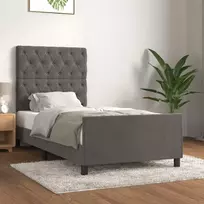 Lova Lovos rėmas be čiužinio, tamsiai pilkas, 80x200cm, aksomas
