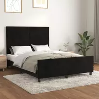 Lova Lovos rėmas be čiužinio, juodos spalvos, 140x200cm, aksomas