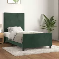 Lova Lovos rėmas be čiužinio tamsiai žalias 100x200 cm aksomas