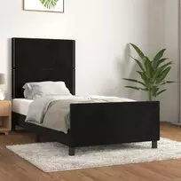 Lova Lovos rėmas su galvūgaliu, juodos spalvos, 80x200cm, aksomas