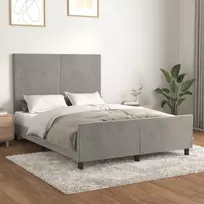 Lova Lovos rėmas be čiužinio, šviesiai pilkas, 140x190cm, aksomas