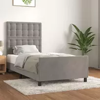 Lova Lovos rėmas be čiužinio, šviesiai pilkas, 100x200cm, aksomas