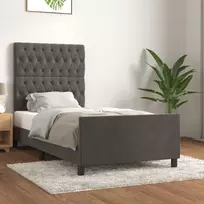 Lova Lovos rėmas be čiužinio, tamsiai pilkas, 100x200cm, aksomas