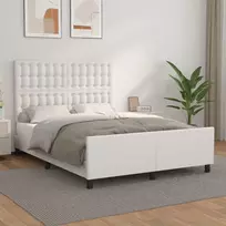 Lova Lovos rėmas su galvūgaliu, baltos, 140x190 cm, dirbtinė oda