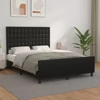 Lova Lovos rėmas su galvūgaliu, juodos, 140x200cm, dirbtinė oda