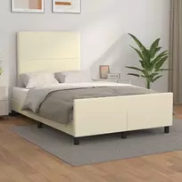Lova Lovos rėmas su galvūgaliu, kreminis, 120x200cm, dirbtinė oda
