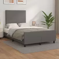 Lova Lovos rėmas su galvūgaliu, pilka, 120 x 200 cm, dirbtinė oda
