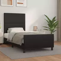 Lova Lovos rėmas su galvūgaliu, juodos, 90x200cm, dirbtinė oda