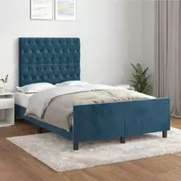 Lova Lovos rėmas be čiužinio tamsiai mėlynas 120x200 cm aksomas