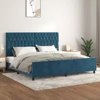 Lova Lovos rėmas be čiužinio tamsiai mėlynas 200x200 cm aksomas