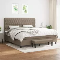 Lova su spyruoklėmis ir čiužiniu, taupe, 200x200 cm, audinys