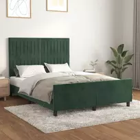 Lovos rėmas be čiužinio tamsiai žalias 140x200 cm aksomas