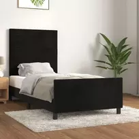Lova Lovos rėmas su galvūgaliu, juodos spalvos, 90x200cm, aksomas