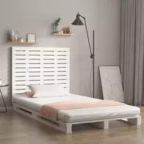 Lova Sieninis galvūgalis, baltas, 146x3x91,5cm, pušies masyvas