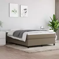 Lova su spyruoklėmis ir čiužiniu, taupe, 140x190 cm, audinys