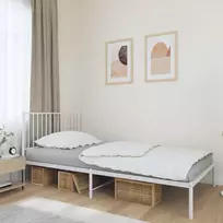 Lova Metalinis lovos rėmas su galvūgaliu, baltos spalvos, 100x190cm