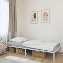 Lova Metalinis lovos rėmas su galvūgaliu, baltos spalvos, 107x203cm