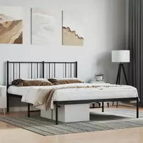 Lova Metalinis lovos rėmas su galvūgaliu, juodos spalvos, 120x190 cm