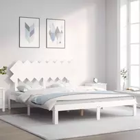 Lova Lovos rėmas be čiužinio, baltas, 160x200cm, pušies masyvas
