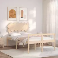 Lova senjorams su galvūgaliu, 120x200 cm, medienos masyvas