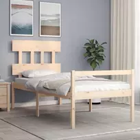 Lova senjorams su galvūgaliu, 90x200 cm, medienos masyvas
