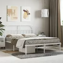 Lova Metalinis lovos rėmas su galvūgaliu, baltos spalvos, 140x200cm