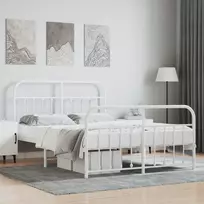 Lova Lovos rėmas su galvūgaliu/kojūgaliu, baltas, 135x190cm, metalas
