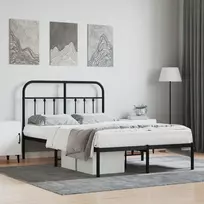 Lova Metalinis lovos rėmas su galvūgaliu, juodos spalvos, 120x200cm