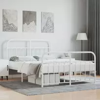 Lova Lovos rėmas su galvūgaliu/kojūgaliu, baltas, 140x190cm, metalas