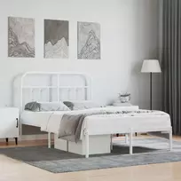 Lova Metalinis lovos rėmas su galvūgaliu, baltos spalvos, 120x200cm