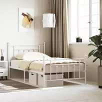 Lova Lovos rėmas su galvūgaliu/kojūgaliu, baltas, 107x203cm, metalas