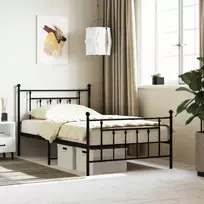 Lova Lovos rėmas su galvūgaliu/kojūgaliu, juodas, 107x203cm, metalas