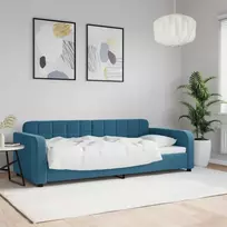 Lova Sofa, mėlynos spalvos, 90x200cm, aksomas