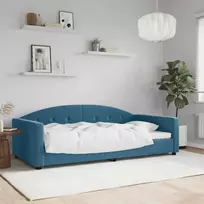 Lova Sofa, mėlynos spalvos, 100x200cm, aksomas