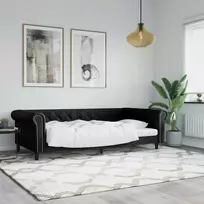 Lova Sofa, juodos spalvos, 100x200cm, dirbtinė oda