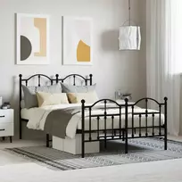Lova Lovos rėmas su galvūgaliu/kojūgaliu, juodas, 120x200cm, metalas