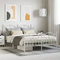 Lova Lovos rėmas su galvūgaliu/kojūgaliu, baltas, 135x190cm, metalas