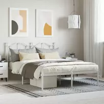 Lova Metalinis lovos rėmas su galvūgaliu, baltos spalvos, 140x200cm