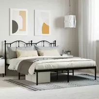 Lova Metalinis lovos rėmas su galvūgaliu, juodos spalvos, 160x200cm