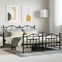 Lova Lovos rėmas su galvūgaliu/kojūgaliu, juodas, 183x213cm, metalas