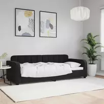 Lova Sofa, juodos spalvos, 80x200cm, aksomas