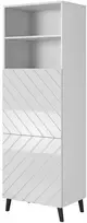 Cama Meble Sandėliavimo spinta - ABETO 60x40x176,5 cm Balta/Blizgi Balta