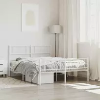 Lova Lovos rėmas su galvūgaliu/kojūgaliu, baltas, 140x190cm, metalas