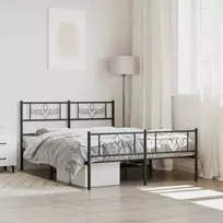 Lova Lovos rėmas su galvūgaliu/kojūgaliu, juodas, 140x190cm, metalas